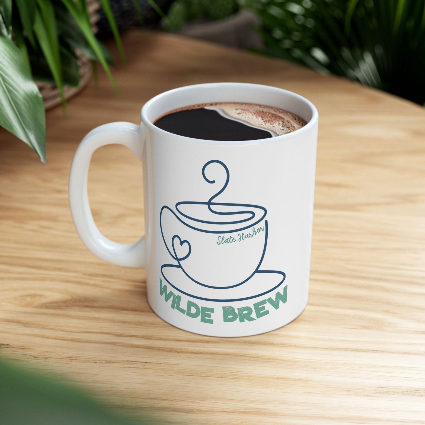 Ceramic Mug - Logo for Wilde Brew Coffee Shop - My Vigilante Valentine Book Merch