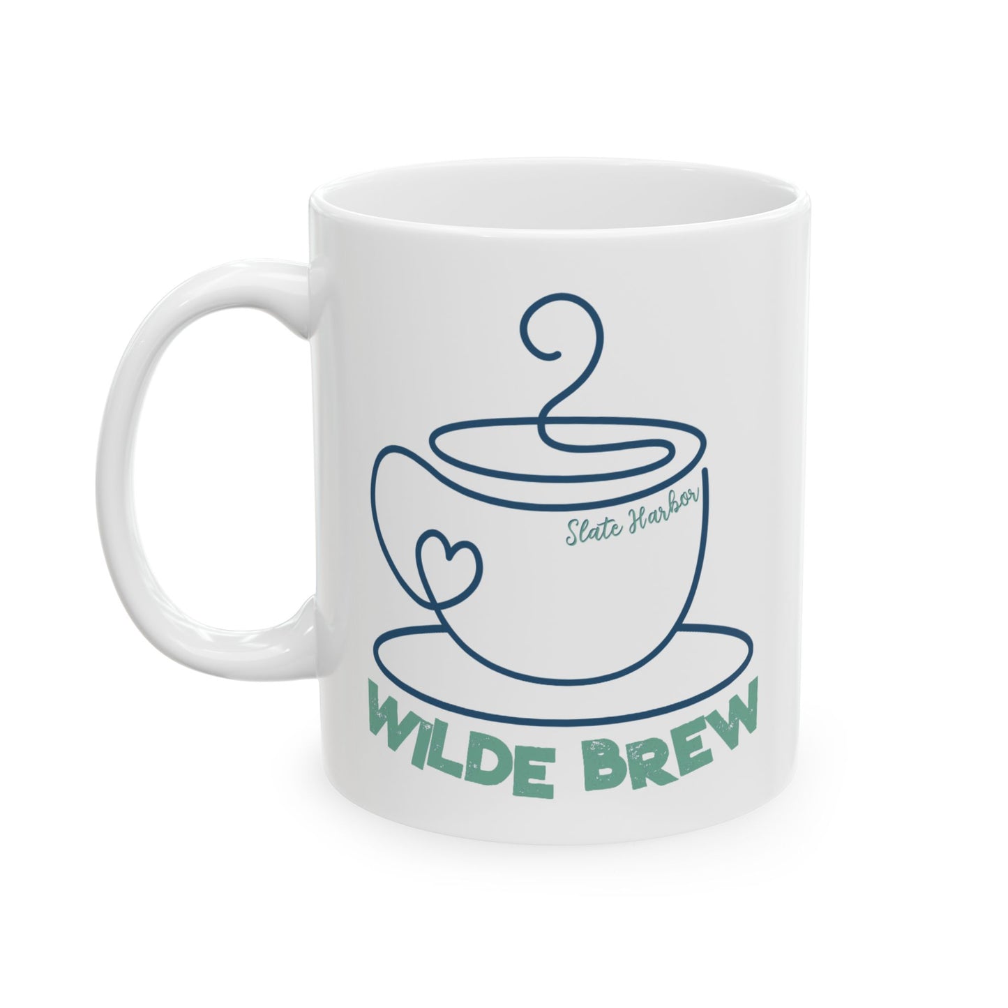 Ceramic Mug - Logo for Wilde Brew Coffee Shop - My Vigilante Valentine Book Merch