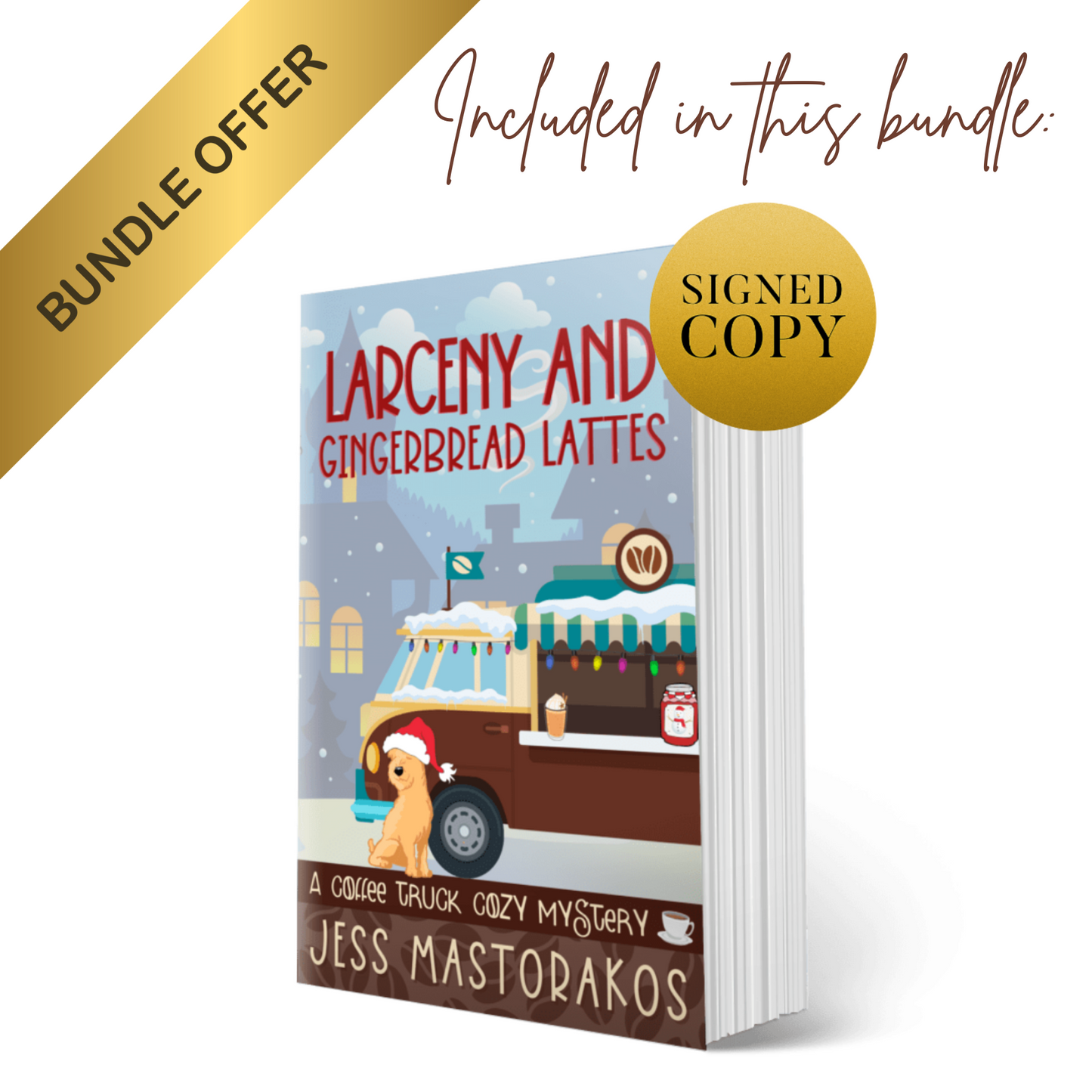 Coffee Truck Cozy Mysteries - Signed Paperback + Sticker Pack Bundle
