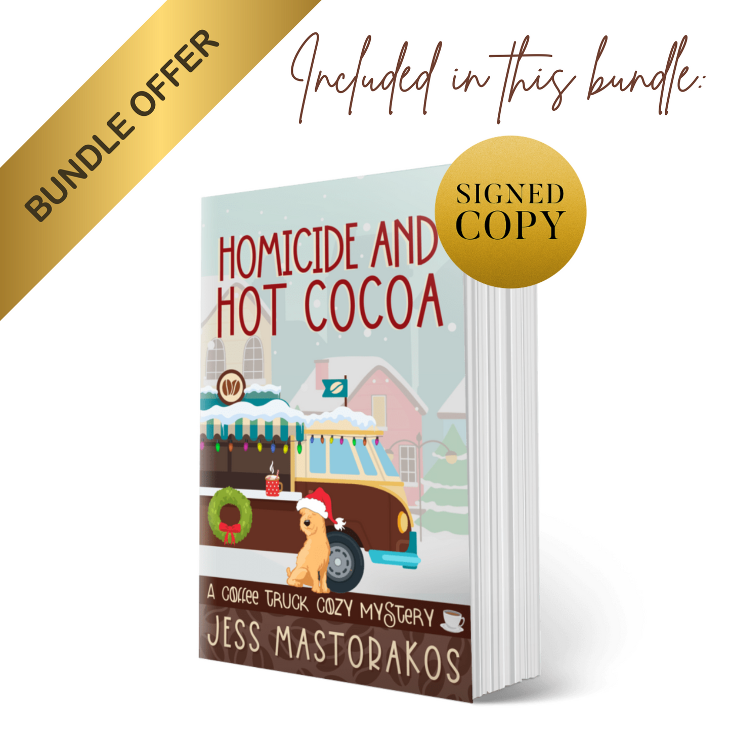 Coffee Truck Cozy Mysteries - Signed Paperback + Sticker Pack Bundle