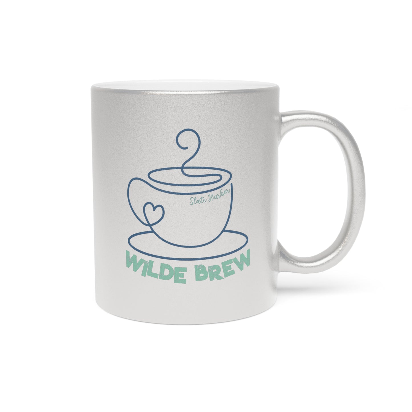 Metallic Mug - Wilde Brew Coffee Shop Logo from My Vigilante Valentine - Book Merch